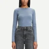 Alexa Long Sleeve Tee - China Blue