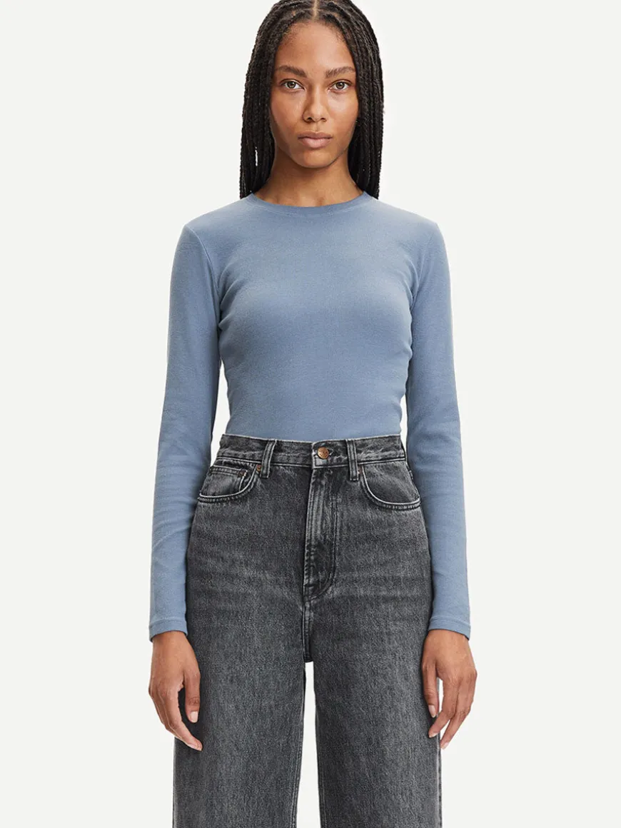 Alexa Long Sleeve Tee - China Blue