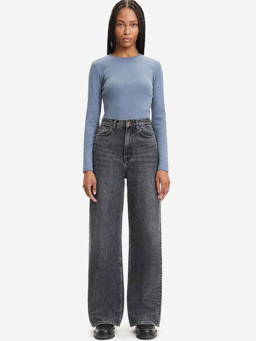 Alexa Long Sleeve Tee - China Blue