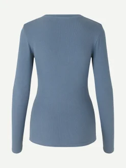 Alexa Long Sleeve Tee - China Blue