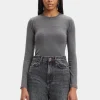 Alexa Long Sleeve Tee - Dark Grey Melange