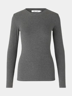Alexa Long Sleeve Tee - Dark Grey Melange