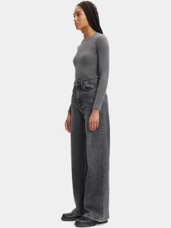 Alexa Long Sleeve Tee - Dark Grey Melange