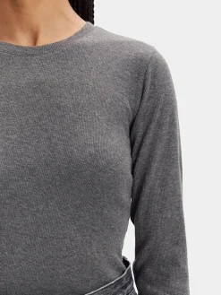 Alexa Long Sleeve Tee - Dark Grey Melange