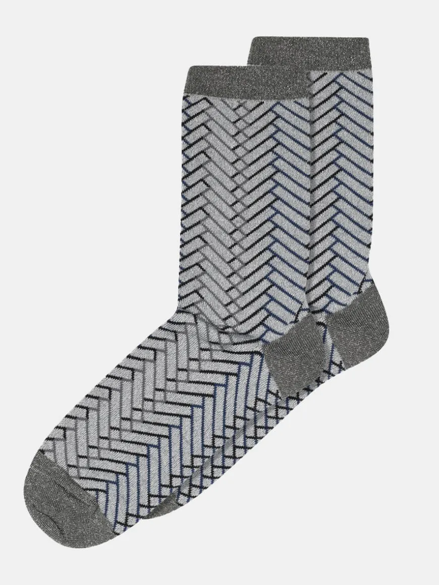 Alice Glitter Socks - Stone Blue
