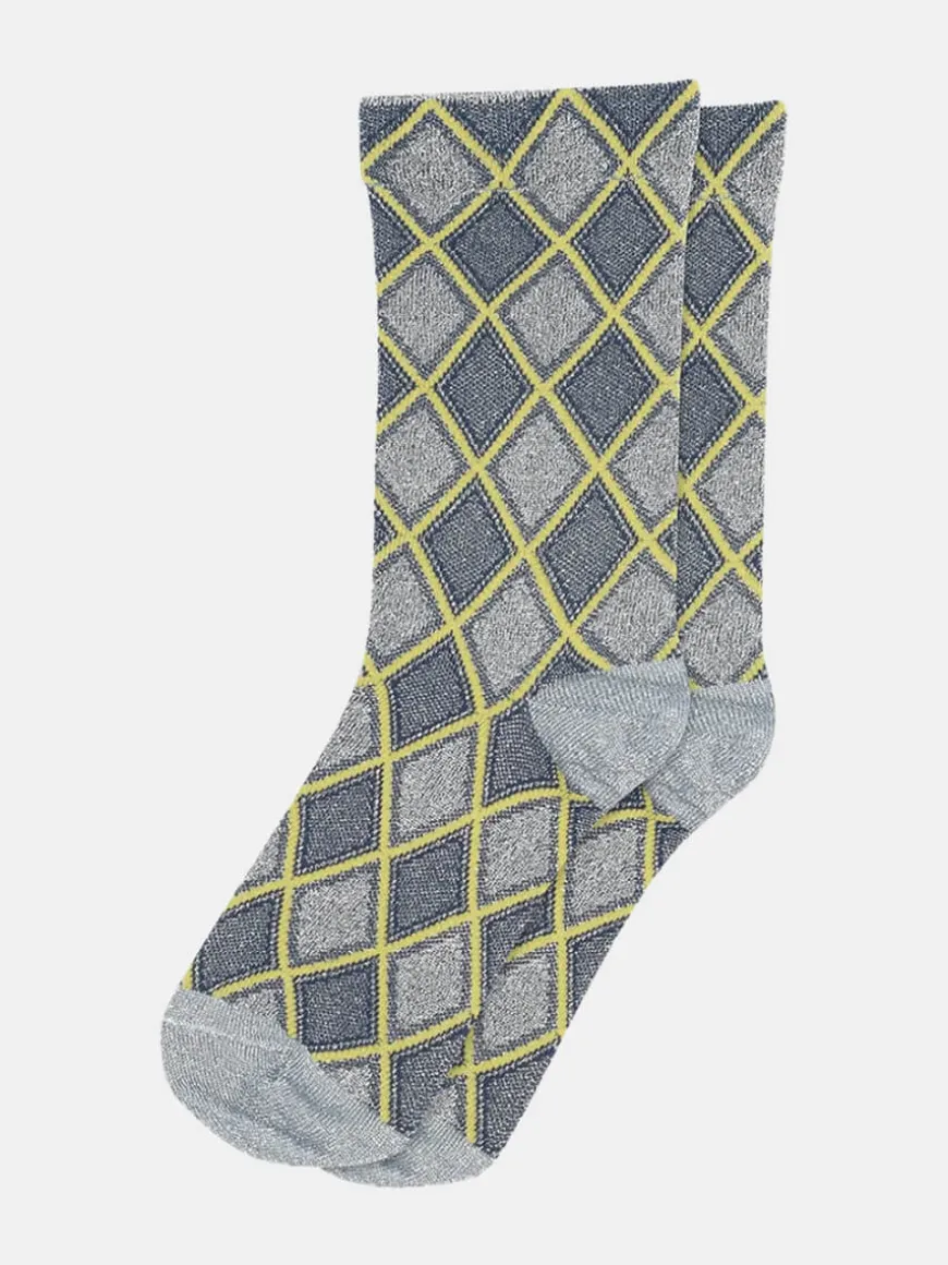 Alicia Glitter Socks - Dusty Blue
