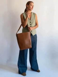 Casset Soft Structure Bucket Bag - Brown Caramel