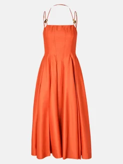 Double Strap High Volume Dress - Orange Mecca