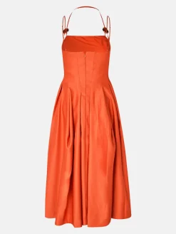 Double Strap High Volume Dress - Orange Mecca