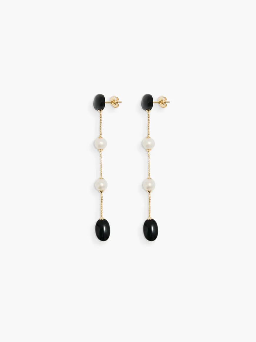 Dualism Long Earrings - Gold