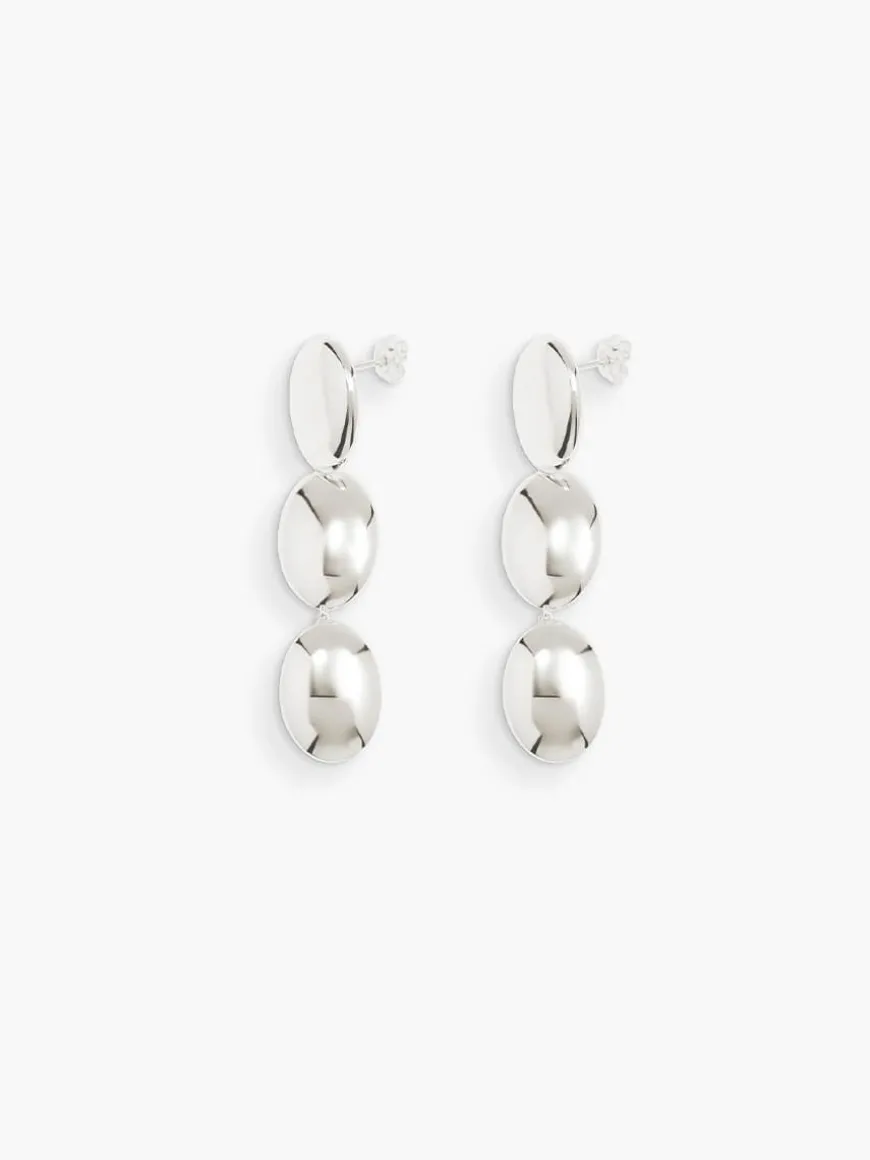Dualism Oval Earrings - Silver