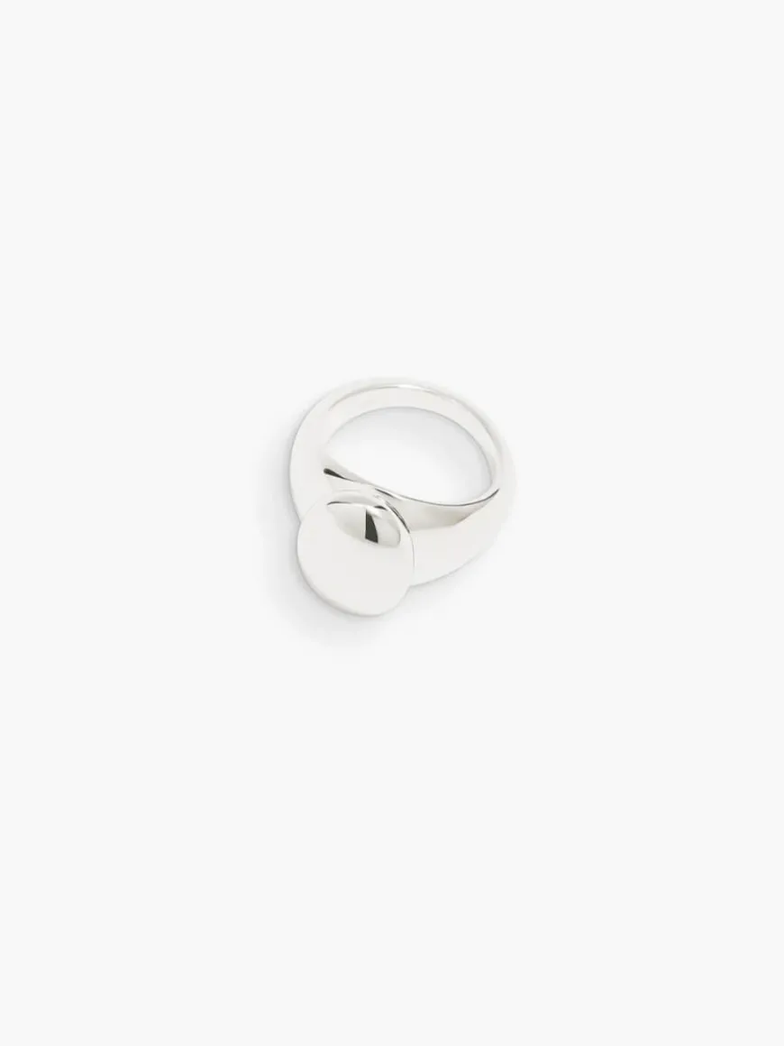 Dualism Oval Signet Ring - Silver