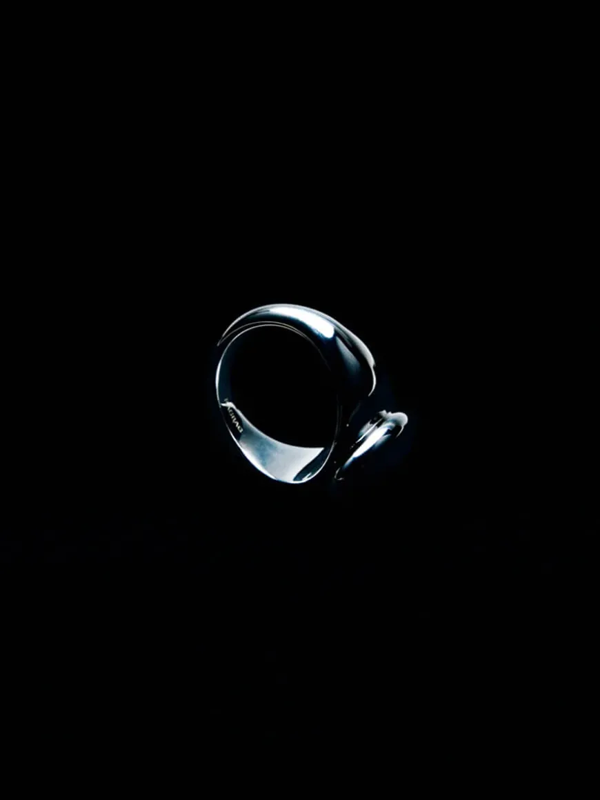 Dualism Oval Signet Ring - Silver