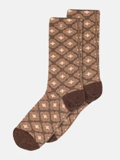 Hella Glitter Socks - Brown Sienna