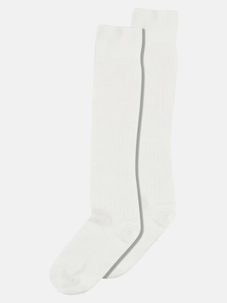 Inga Knee High Socks - Snow White