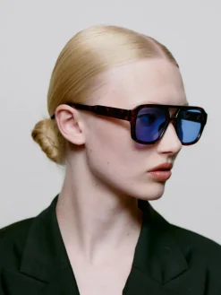 Kaya sunglasses - Demi Tortoise (Blue Lens)
