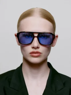 Kaya sunglasses - Demi Tortoise (Blue Lens)