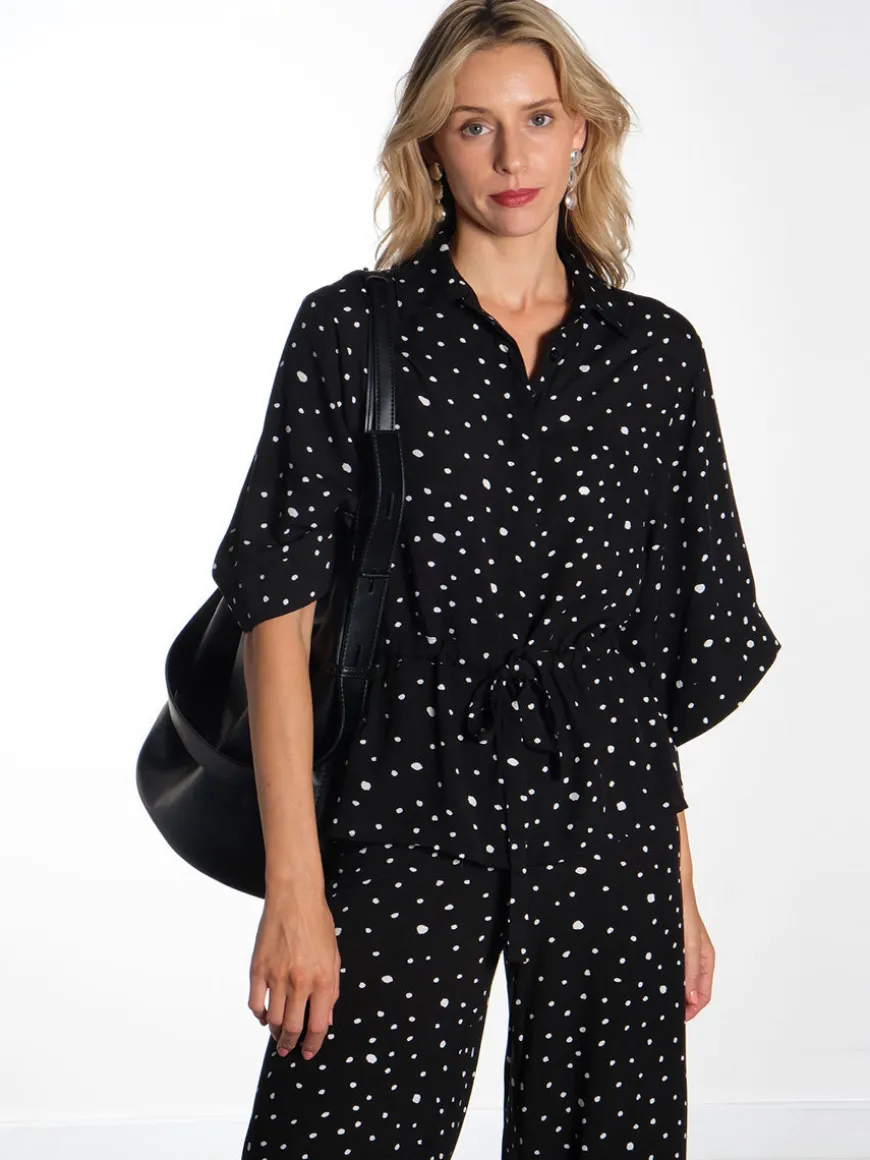 Kris Trousers - Black & White Dots