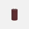 LED Melted Pillar Candle 5x4.5 - Wine Red