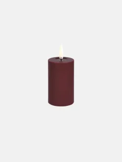 LED Melted Pillar Candle 5x4.5 - Wine Red