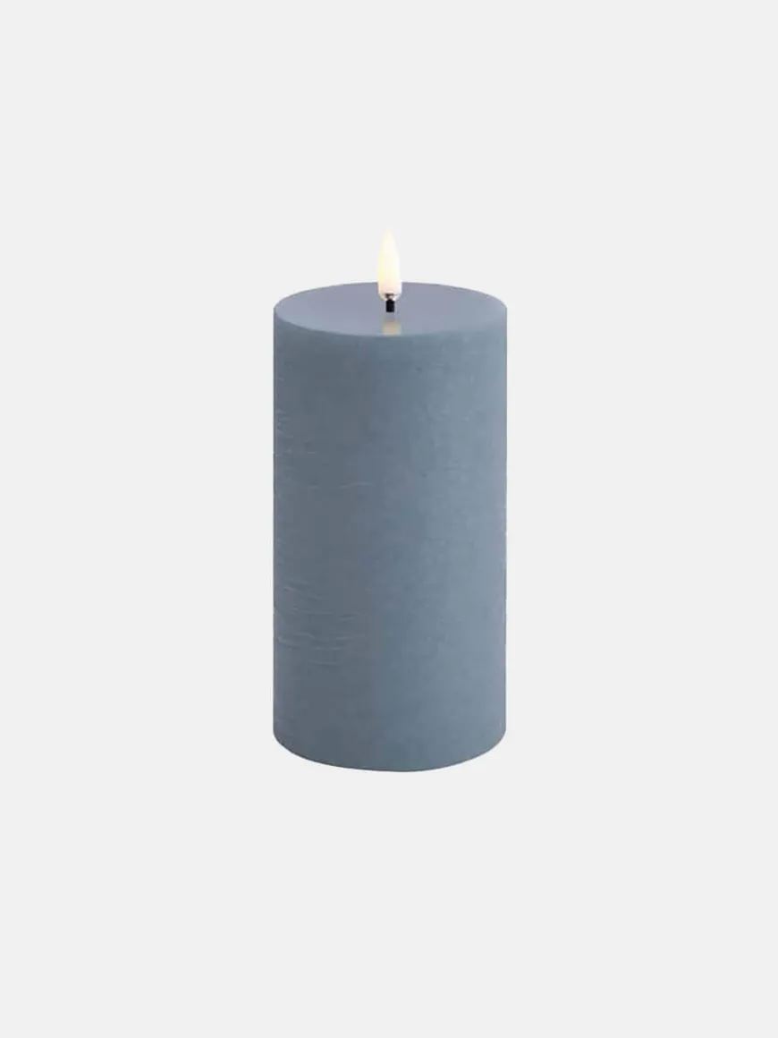 LED Pillar Candle 7.8x15 - Hazy Blue