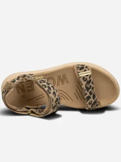 Line Suede Sandals - Leopard