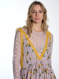 Lisa Dress - Yellow Lace