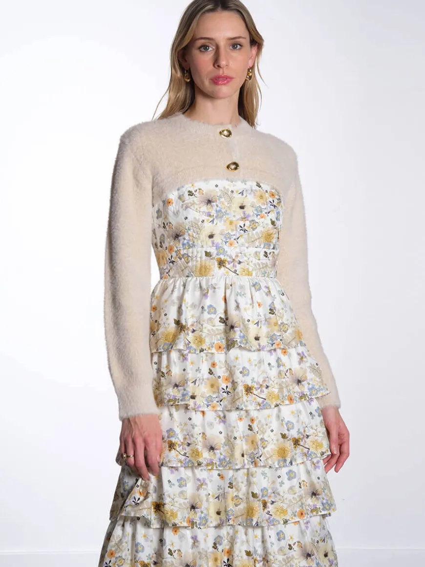 Long Sleeve Bolero Sweater - Cream