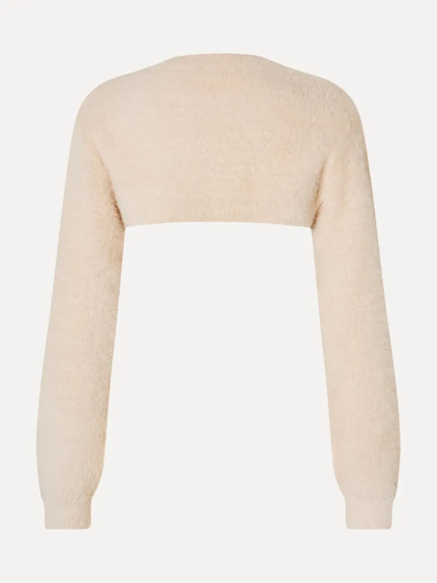 Long Sleeve Bolero Sweater - Cream