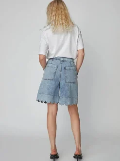 Moon Washed Denim Shorts