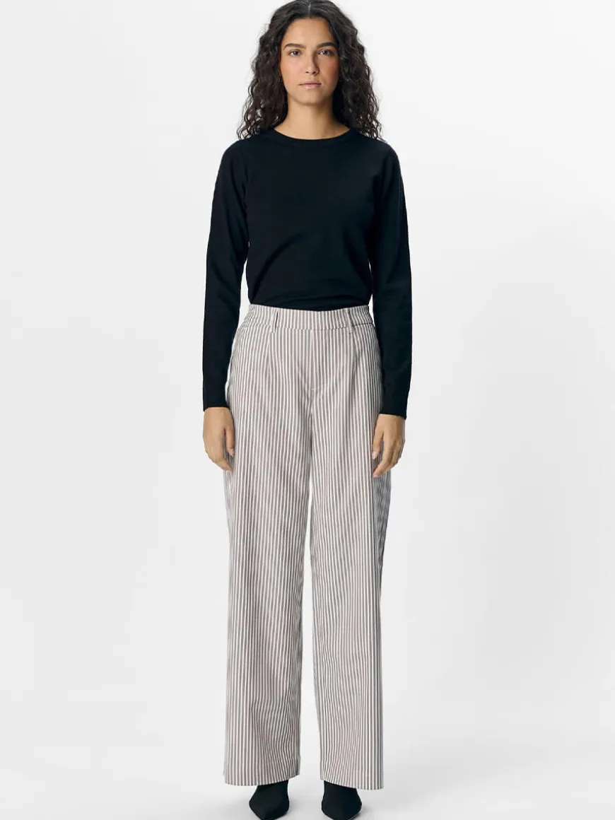 OBJLisa Wide Pants - Cloud Dancer/Morel