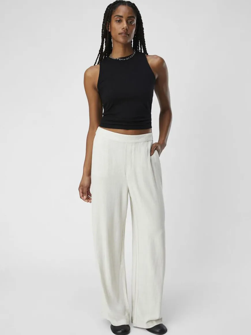 OBJSanne Wide Leg Trousers - Sandshell