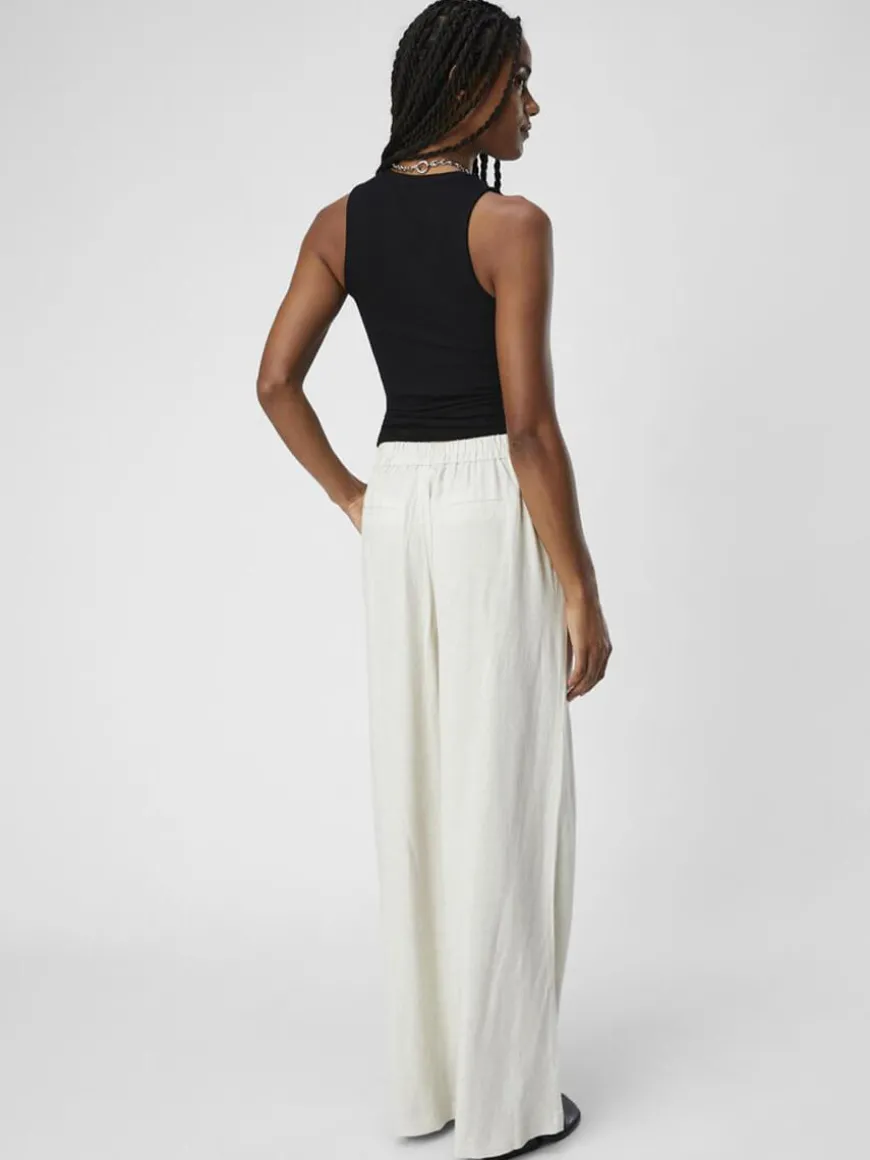 OBJSanne Wide Leg Trousers - Sandshell