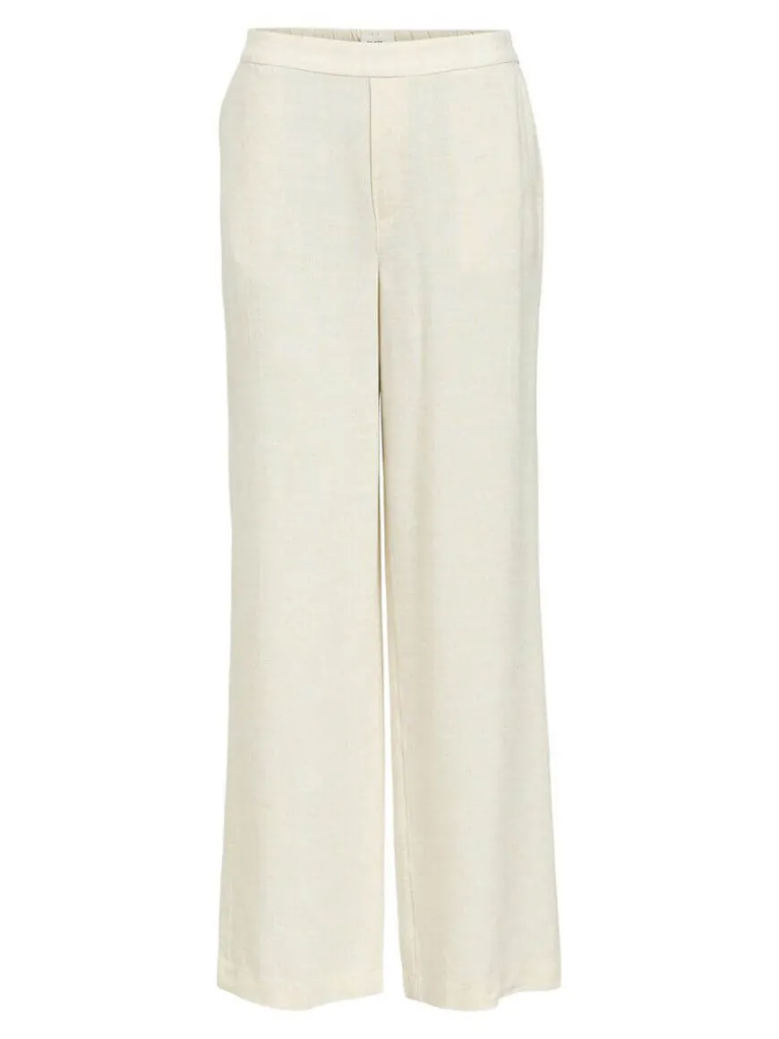 OBJSanne Wide Leg Trousers - Sandshell