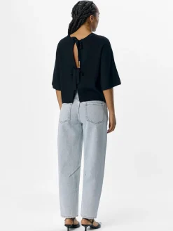 OBJUlla Short-Sleeved Knitted Cardigan - Black