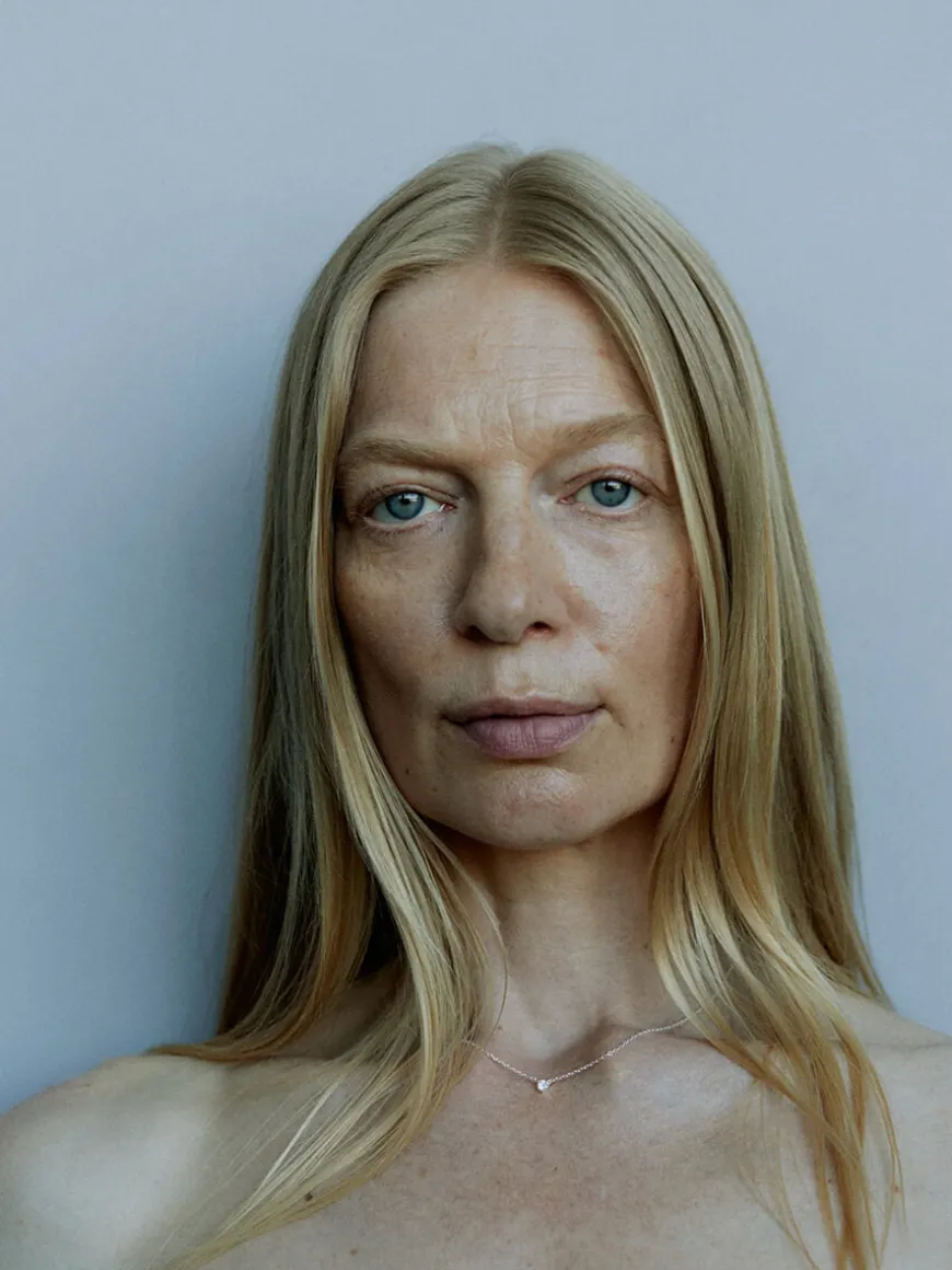 Oda Floating Stone Necklace - Silver - No. 15033