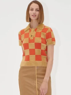 Short Sleeve Knit Polo - Mecca Orange/Curry