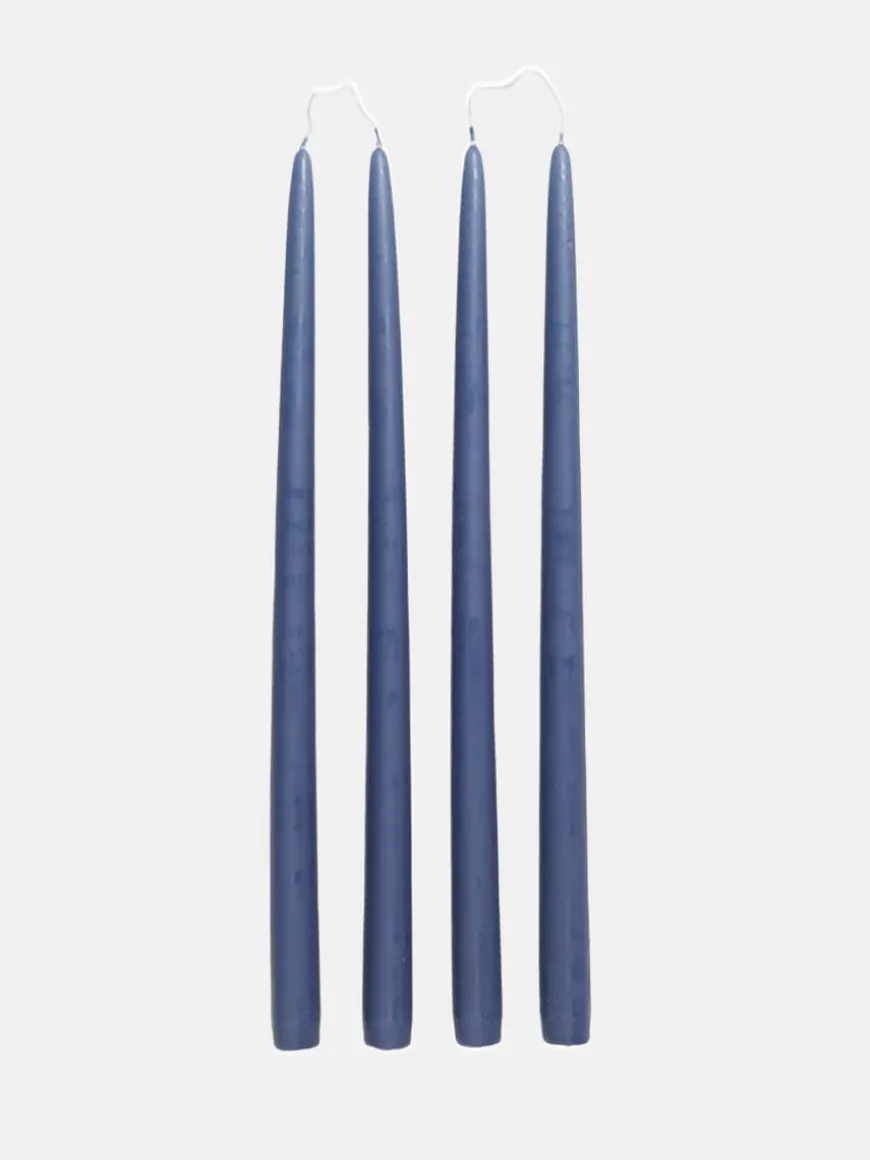 Smooth Taper Candles - Baja Blue