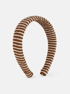 Striped Headband - Brown