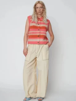 Striped Mohair Cardigan-Vest