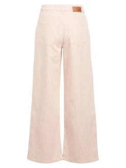 Striped Wide Leg Jeans - Rose Elegance