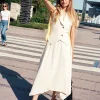 Tailored Handkerchief Dress - Ivory / Cornsilk