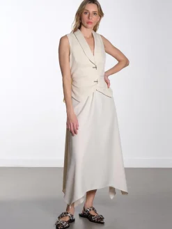 Tailored Handkerchief Dress - Ivory / Cornsilk