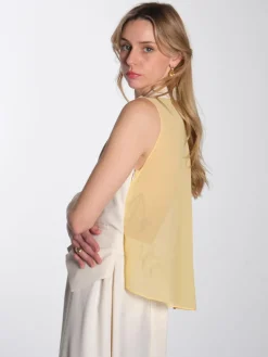 Tailored Handkerchief Dress - Ivory / Cornsilk