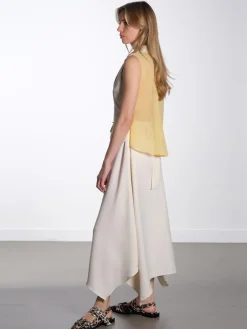 Tailored Handkerchief Dress - Ivory / Cornsilk