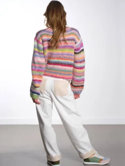 Two Toned Cotton Pants - Denim Moon Wash